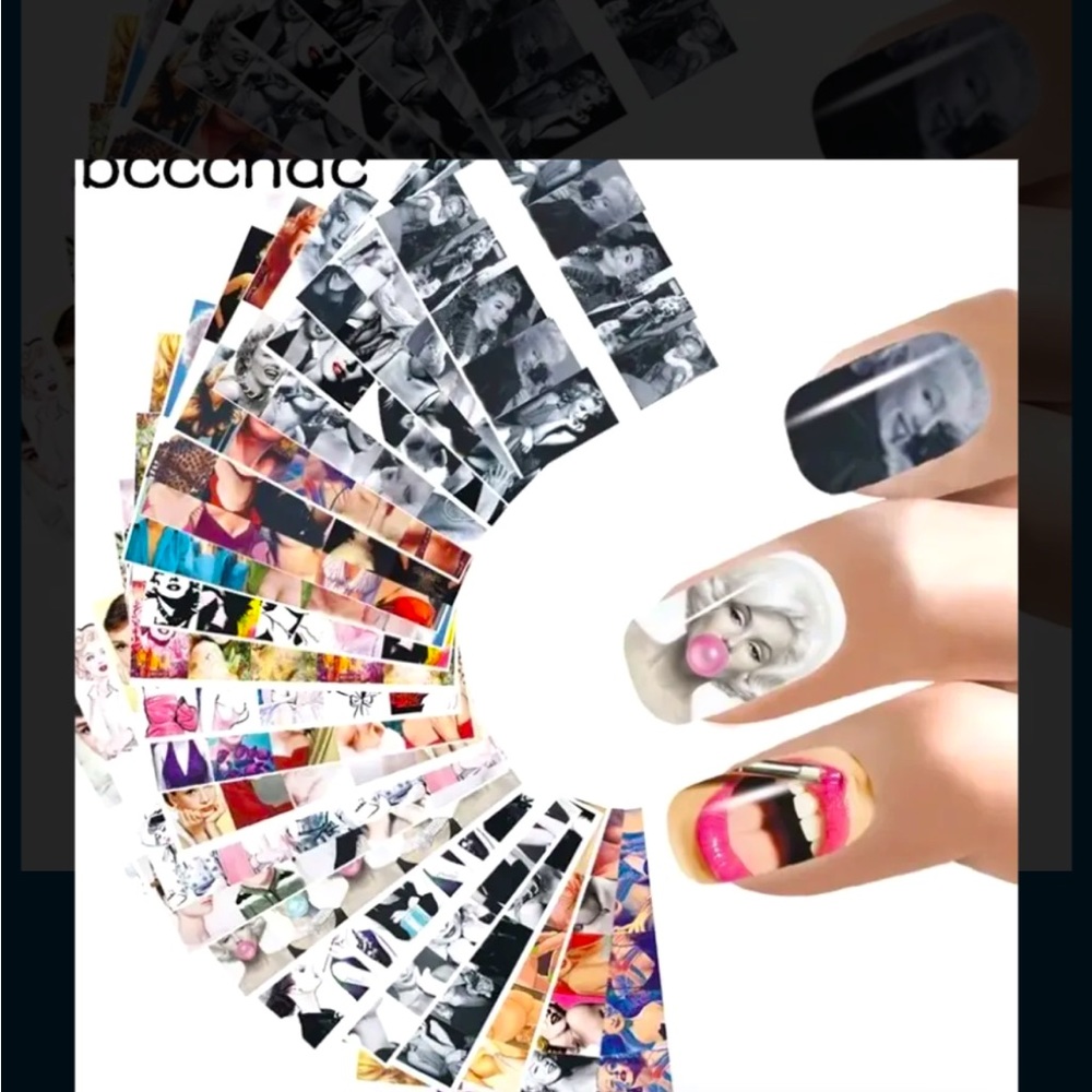 Full Set Nail Water decal Set Marylin Audrey 20 plus sheets